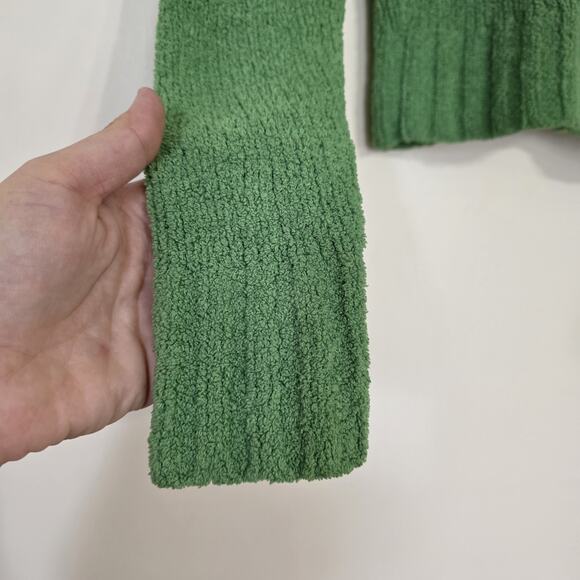 Vintage Aeropostale Fuzzy Sweater Junior L Y2K Babydoll Henley Green Fairy Hood - Picture 3 of 8